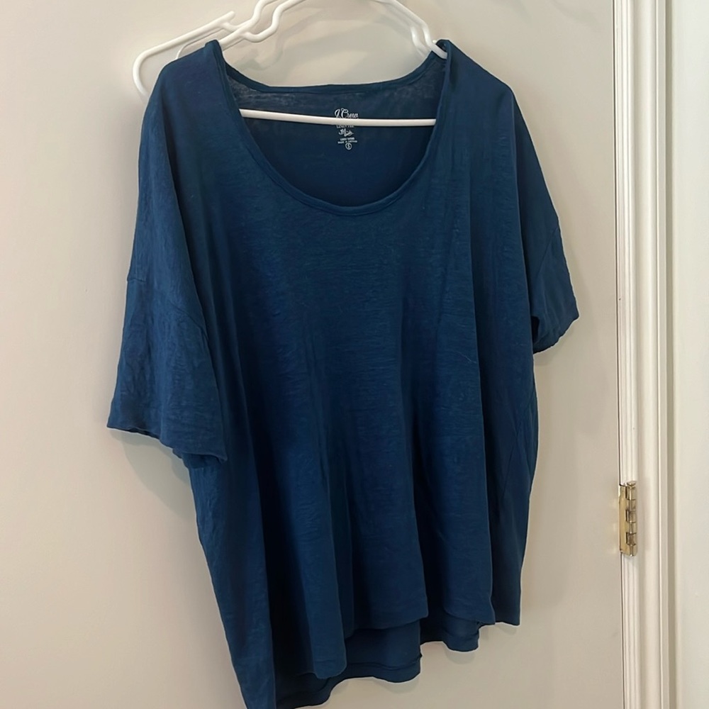 Over sized blue linen shirt